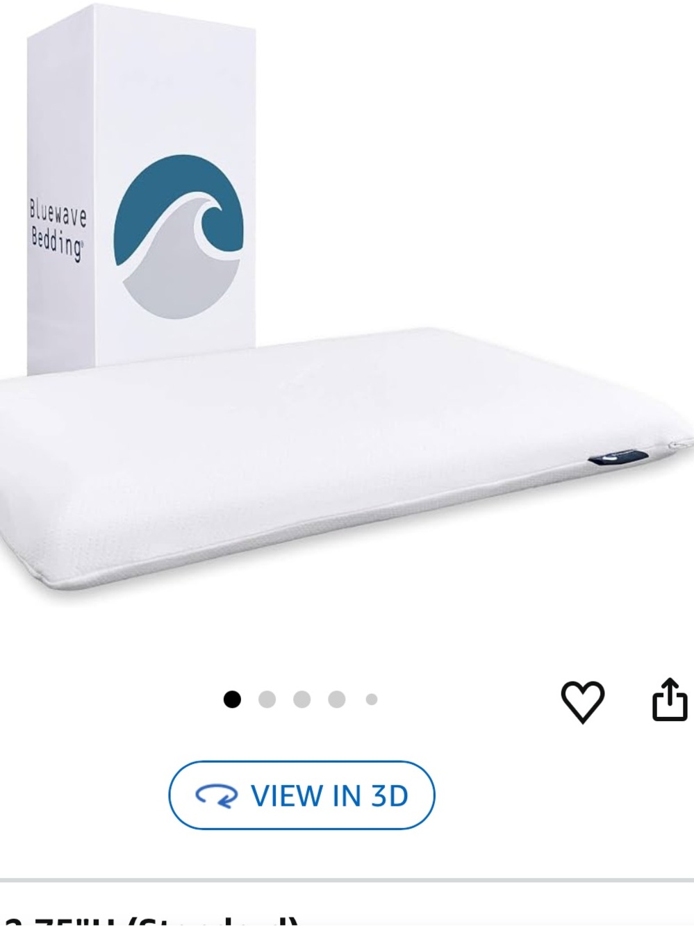 Ultra Slim Gel Memory Foam Pillow - White